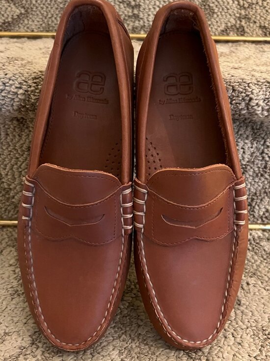 Men\'s Allen Edmonds Daytona Classic Driving Moccasin Loafers Shoes Tan 10.5 D main image 10